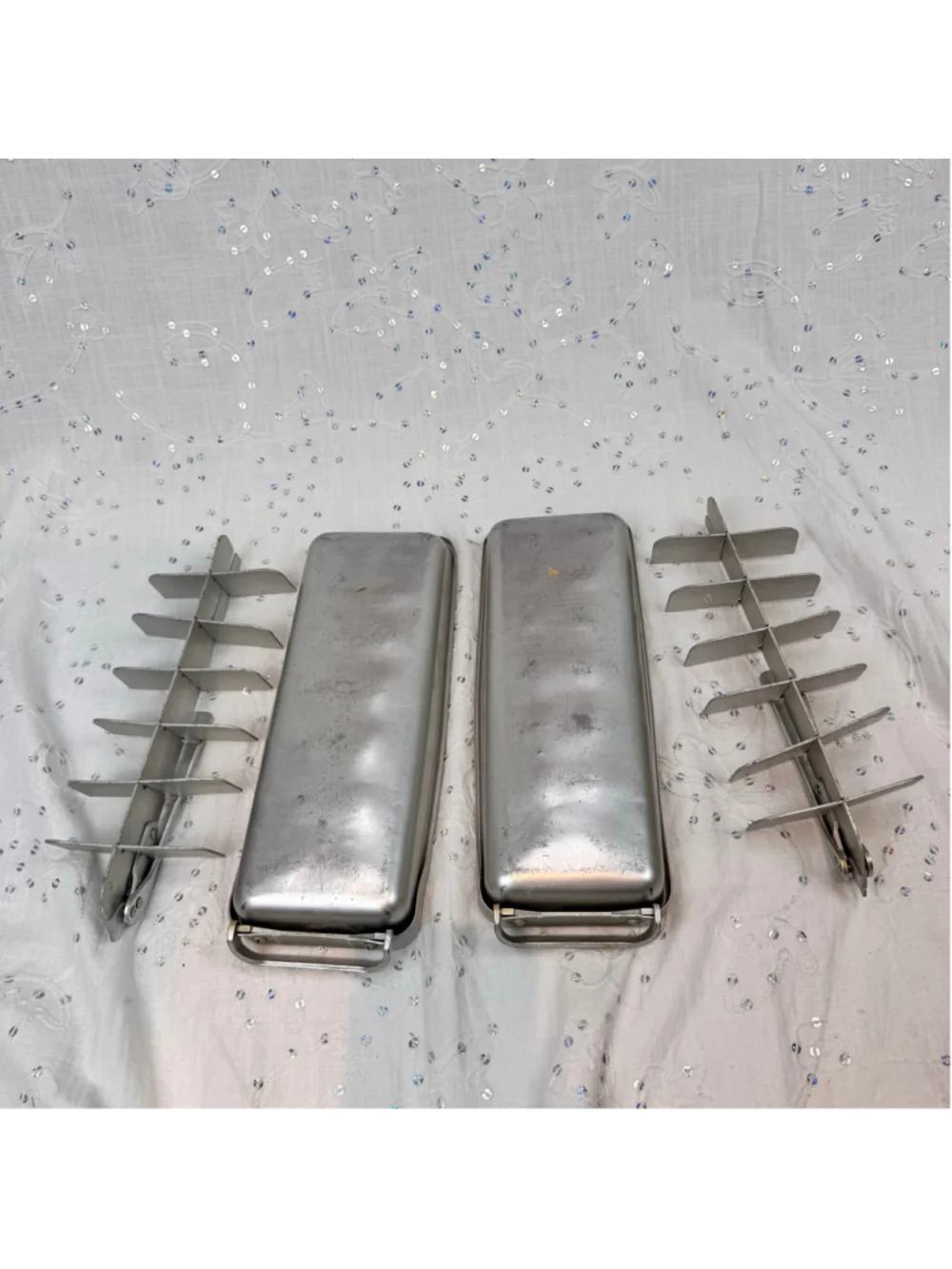 Vintage Frigidaire Quickube Ice Cube Trays Set of 2 | 1950s Aluminum Ice Trays